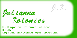 julianna kolonics business card